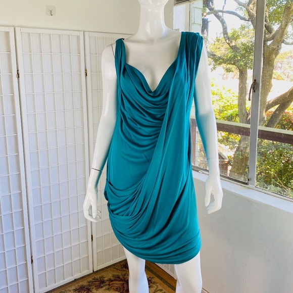 NWT, Vionnet, Silk Jersey Sheath Draped Dress w/ Belt, 6. - Picture 4 of 6